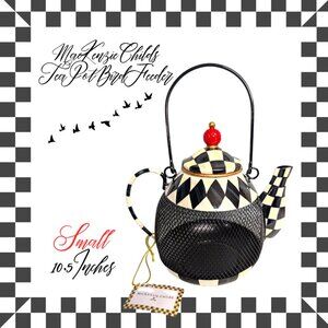 MacKenzie-Childs Courtly Check Teapot Bird Feeder